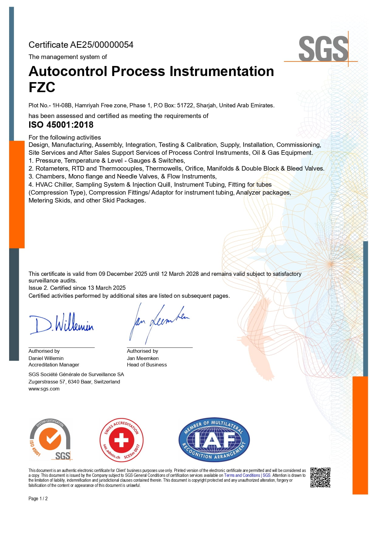 Certificate 1