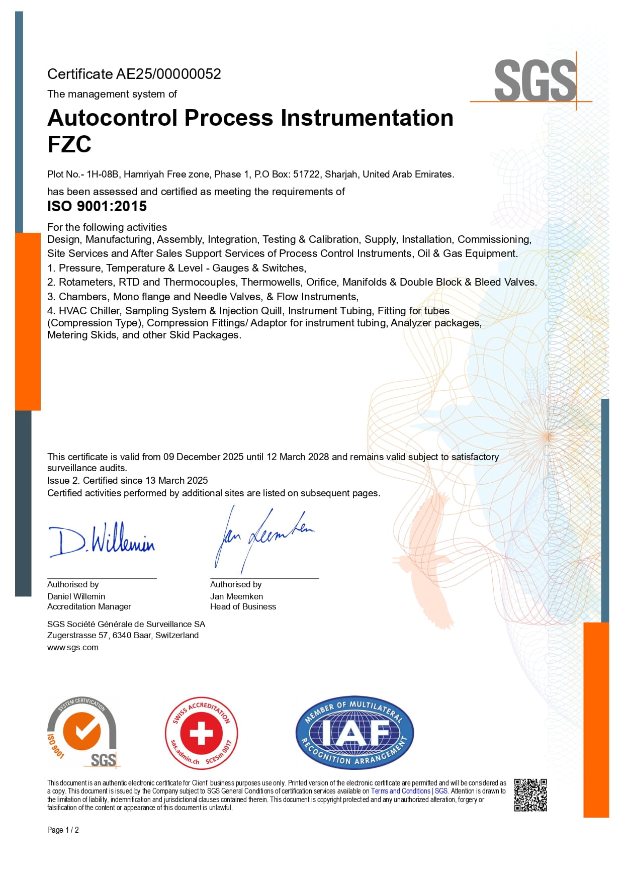 Certificate 1